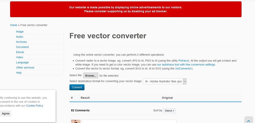 konversi gambar ke format AI-Online Converting