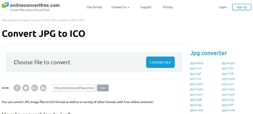OnlineConvertFree-Konversi JPG ke ICO Secara Online