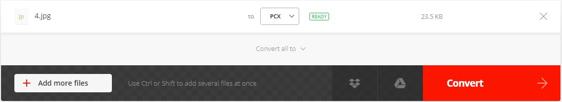choose a PCX format-Convertio