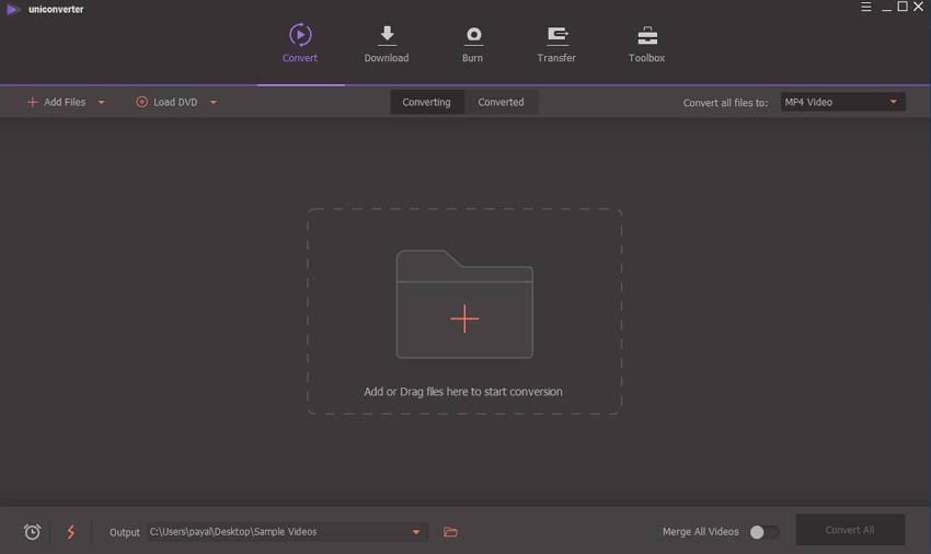 open UniConverter to convert JPG files