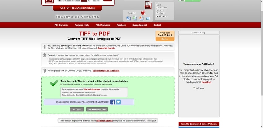 automatically download-Online2PDF