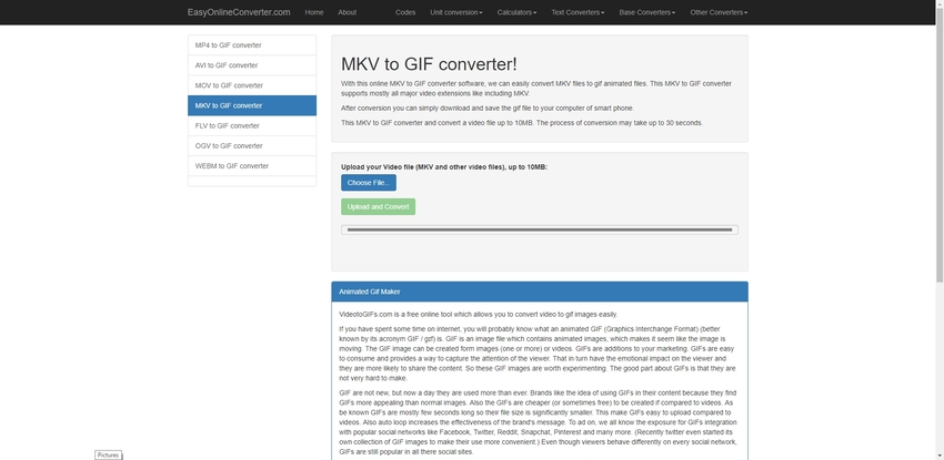 MKV to GIF in Easy Online Converter