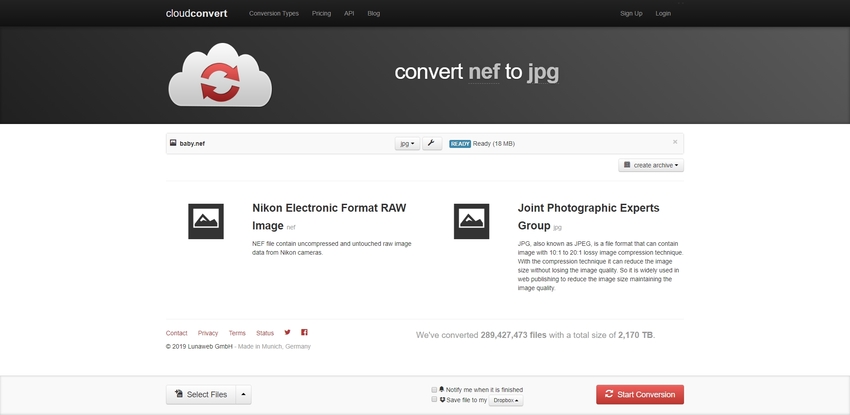 NEF to JPEG Image-Cloudconvert