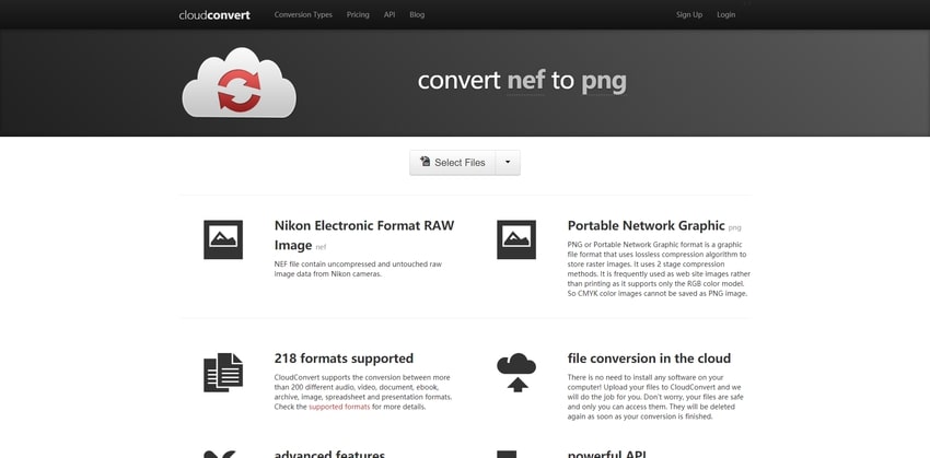 change NEF to PNG-CloudConvert