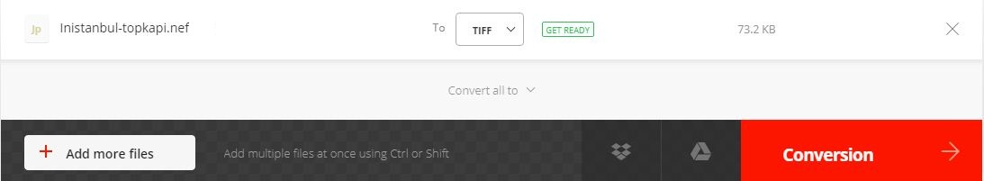 choose a TIFF as output format-Convertio