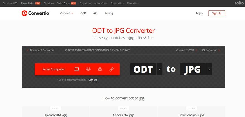 convert ODT to JPG-Convertio