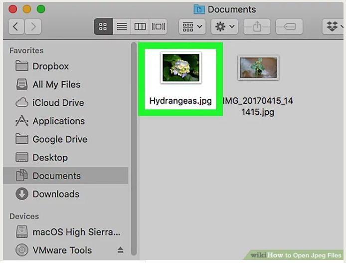 buka format JPEG di Mac