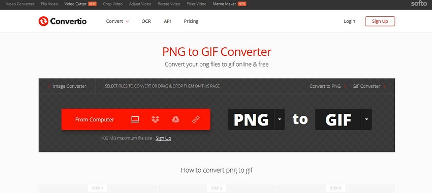 convert PNG to GIF-Convertio