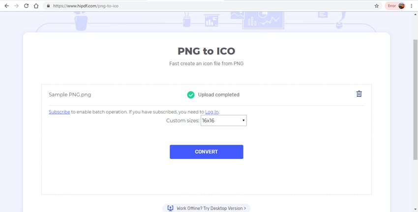 PNG to ICO convert online-HIPDF