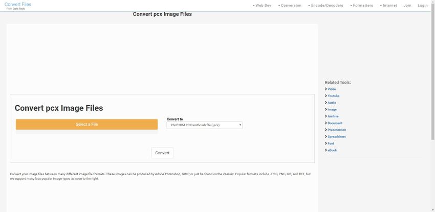 convert PNG format to PCX-Files Conversion