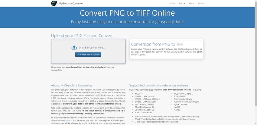 Convert PNG to TIFF Raster Images in a Second