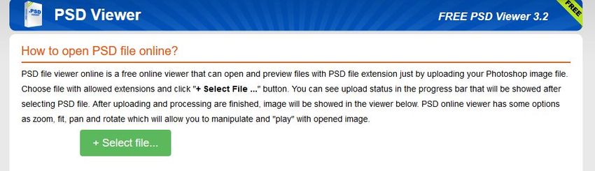 select file to PSD Viewer
