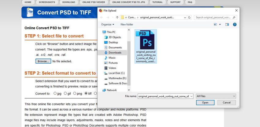 how to convert rar files to psd