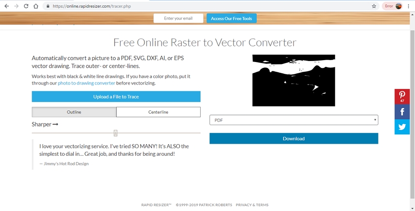 imagine raster la Vector-rapid Resizer