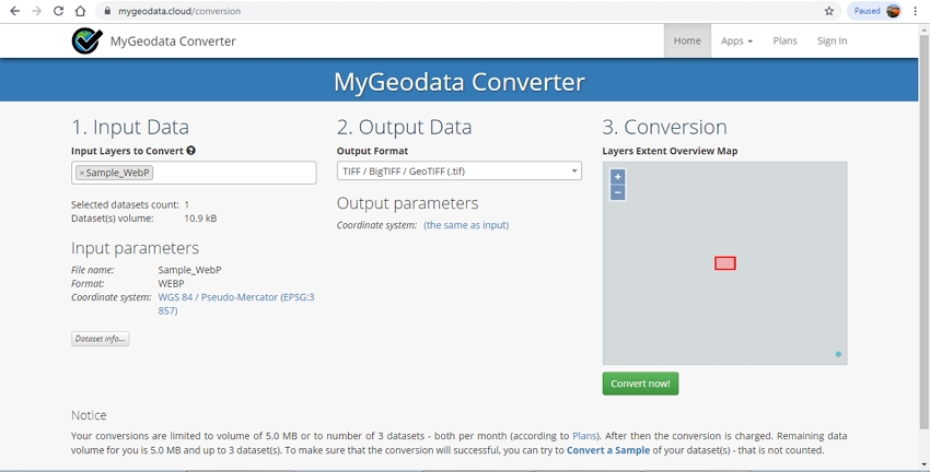 Berkas WebP ke GIF - MyGeoData Converter