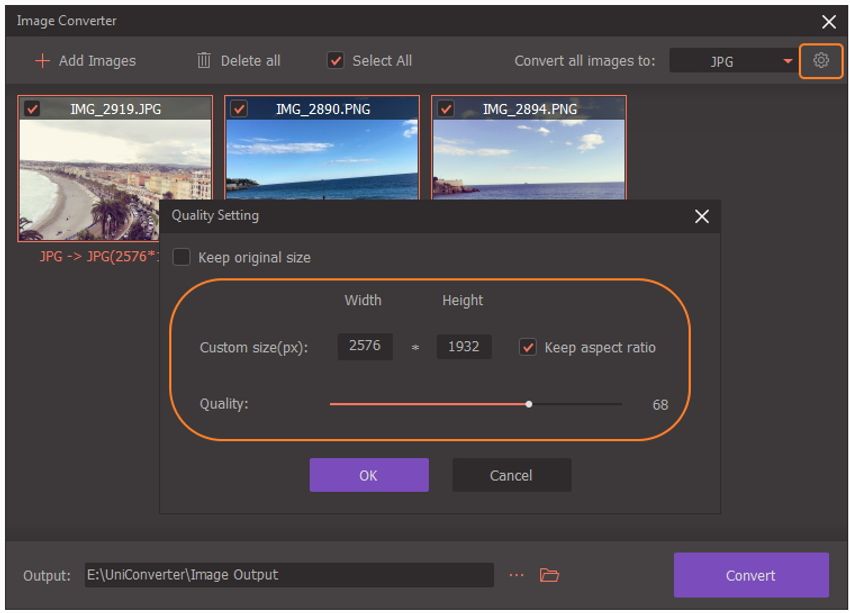 resize images-UniConverter