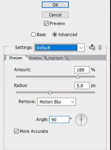 adjust sharpening and radius of effect