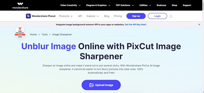 Déflouter l'image avec pixcut