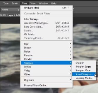 use smart sharpen to unblur image