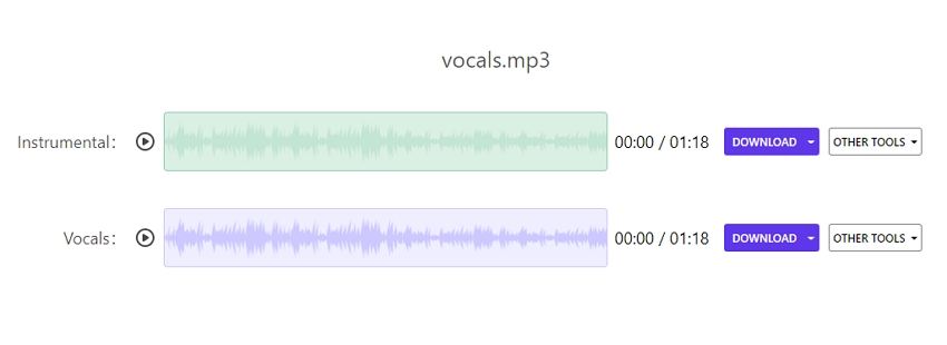 download vocals from instruments