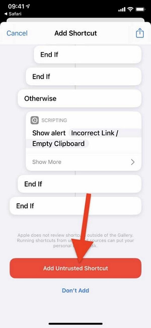 Video-Eraser zur Shortcuts-App auf dem iPhone hinzufügen