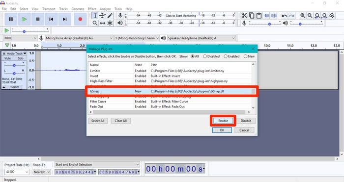 aktifkan plug-in auto-tune pada audacity