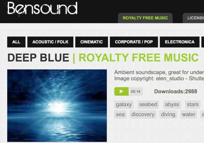 bensound royalty free music website
