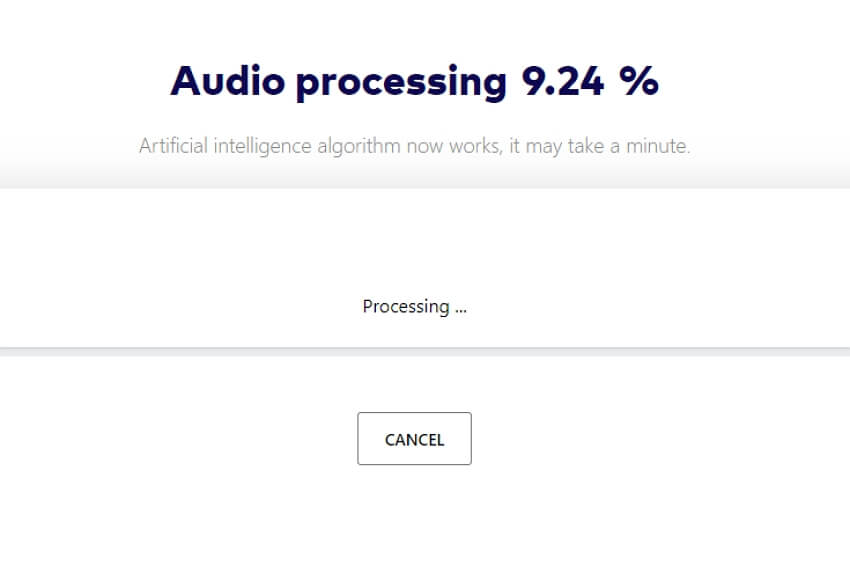 L'IA va commencer à traiter les données audio.