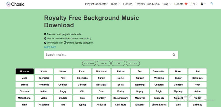 best site to download instrumental music with chosic