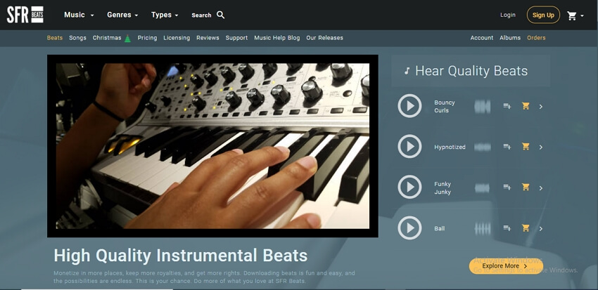 situs terpilih untuk mendownload musik instrumental dengan sfrbeats