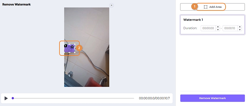 select a tiktok watermarked area
