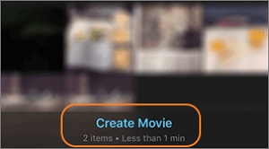 combine videos on iphone with imovie click create movie