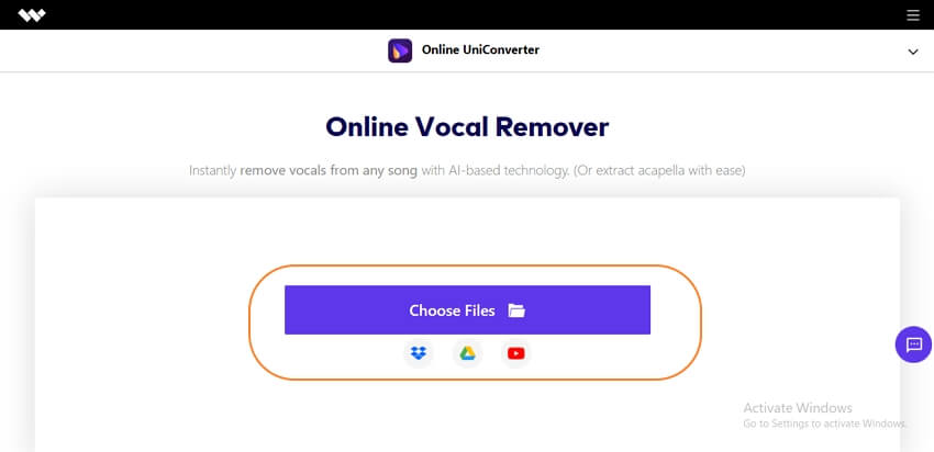 buka alat online uniconverter voice remover