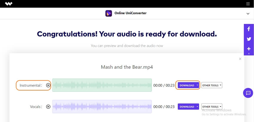 online uniconverter vocal remover