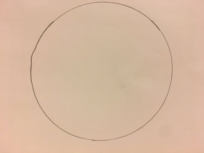 draw a circle meme face on paper with a pencil