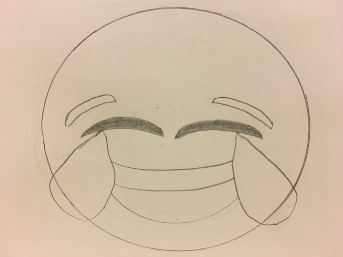 draw laughing Emoji meme mouth and teeth