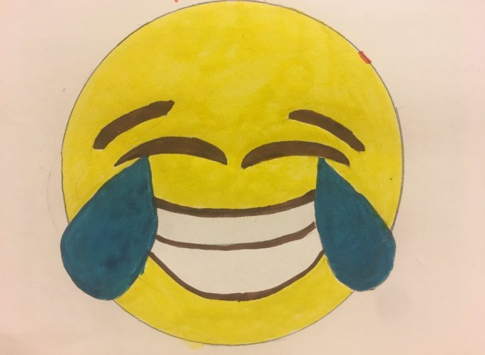 color the Emoji laughing meme face