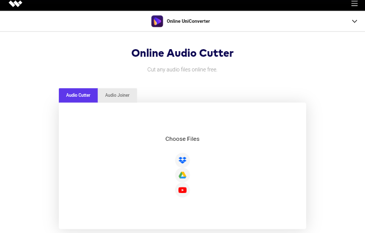 wondershare online audio cutter