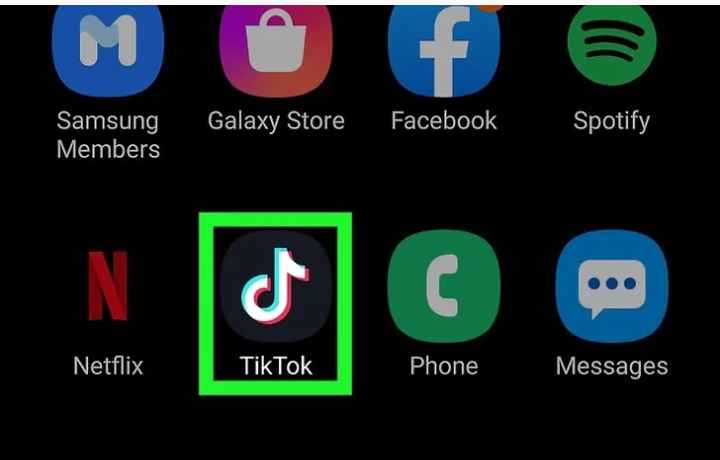 abra o aplicativo do tiktok