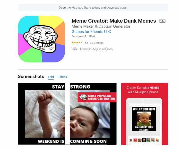 Memes.com na App Store