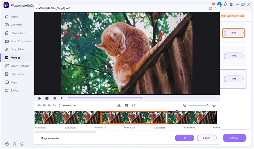 merge avi with desktop uniconverter trim videos