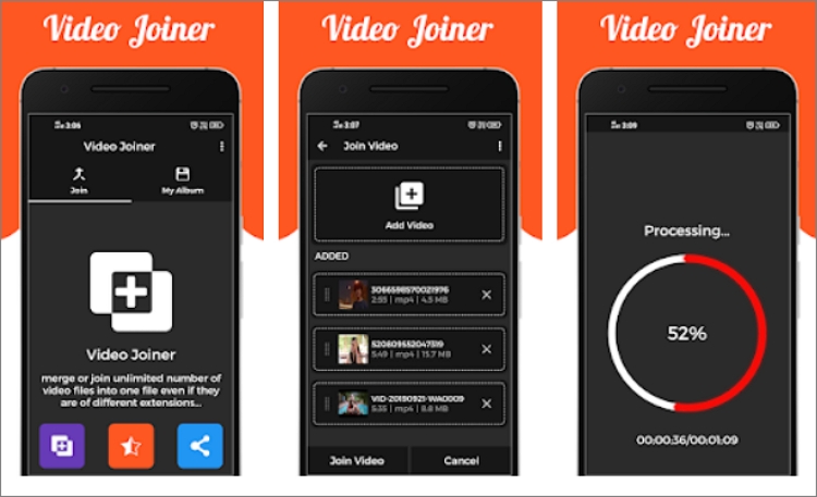 merge videos android with video joiner video merger