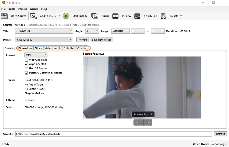 merge videos with handbrake