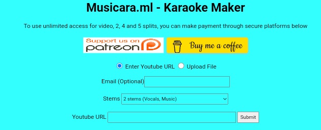 musicara vocal remover für youtube