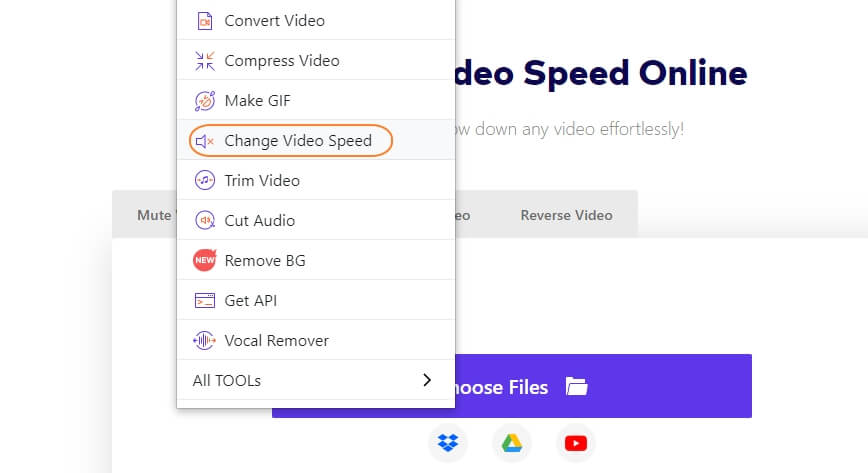 launch the Change Video Speed tool