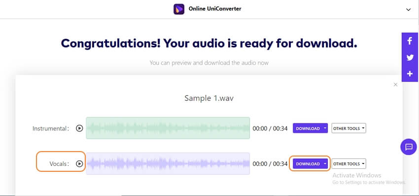 elaborare e isolare le voci e le parti strumentali