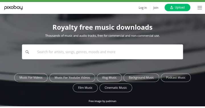 pixabay royalty free music website