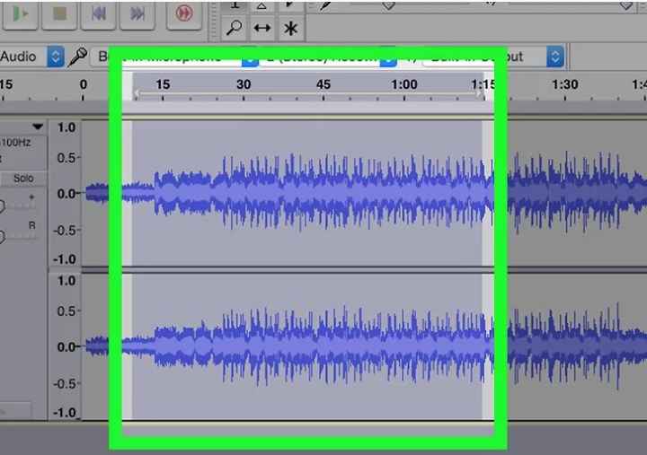 choose music section to remove background music on audacity