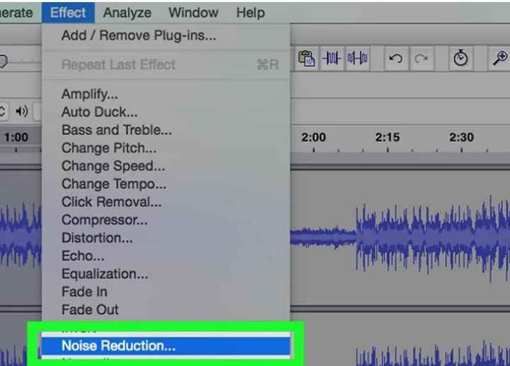 select noise reduction effect on audacity to remove background music