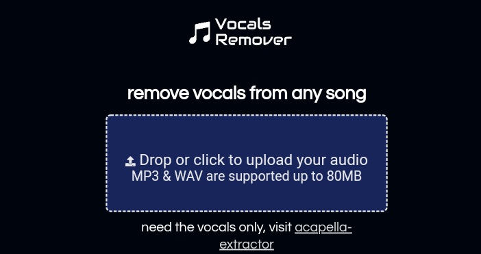 remove vocals vün youtube online tool